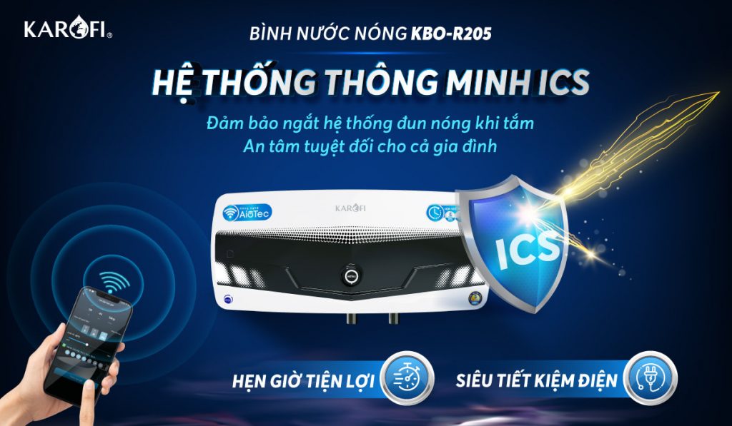 Bình nước nóng Karofi chùng hệ thống thông mình ICS